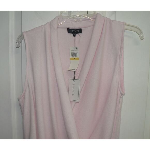 1. State Women's Wrap Front Sleeveless Knit Top in Pink Cloud Medium MSRP $49 - Picture 3 of 5